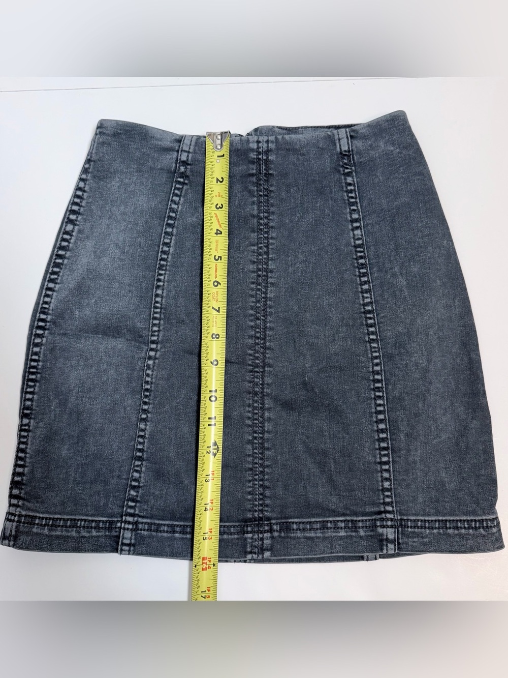 Free People Modern Femme Dark Wash Denim Mini Skirt 4 Y2K Indie Sleaze - Picture 7 of 9